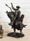 Rustic Western Wild Rodeo Bull Rider Cowboy On Bucking Bull Decorative Statue