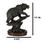 Ebros Gift Black Bear Figurine Biting Fish Climbing Rocky Hills 13.25" H