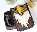 American Bald Eagle Head And Feathers Prints Decorative Jewelry Box Figurine