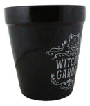 Black Cat Witches Garden Wicca Witchcraft Apothecary Flower Herbs Planter Pot