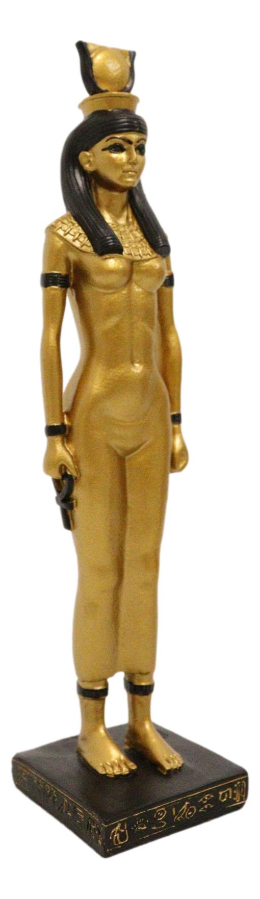 Ebros Egyptian Golden Goddess Hathor Motherhood Music Dance Patroness Figurine