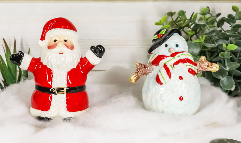 Snowman Couple Magnetic Salt and Pepper Shaker Set Christmas Winter -  www.