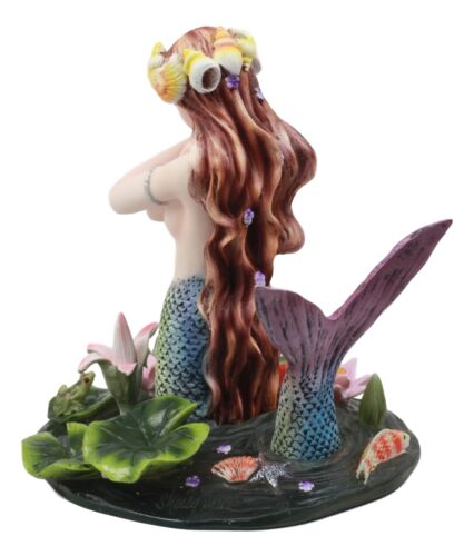 Ebros "Hundred Tears" Sorrowful Mermaid By Koi Fish Moon Pond With Lilies Figurine