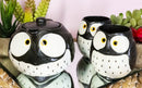 Ebros Whimsical Black Fat Spotted Owl Ceramic 16oz Tea Pot With 2 Cups Set Owls Decor