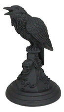 Gothic Poe Raven Crow Black Rose Skull Tombstone Tea Light Votive Candle Holder