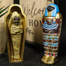 Ancient Egyptian Saqqara Pharaoh Mummy Sarcophagus Figurine 4"H Keepsake Box