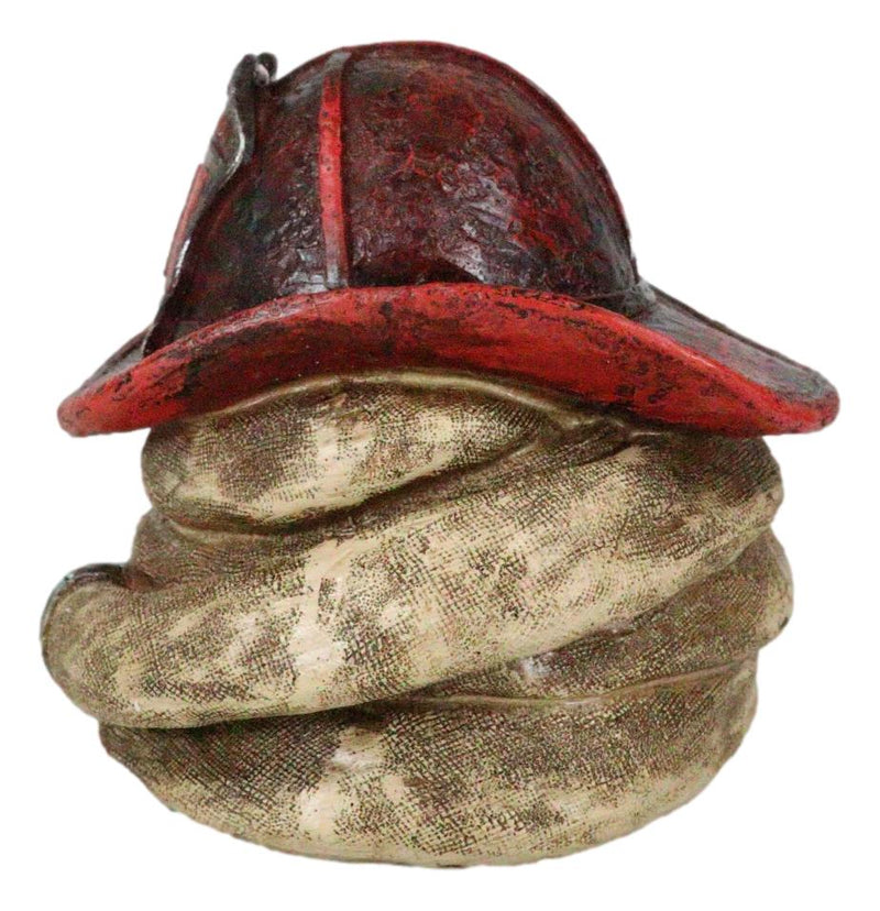 Rustic Fire Fighter Station 1 Fireman Hat And Hose Money Coin Savings Piggy Bank