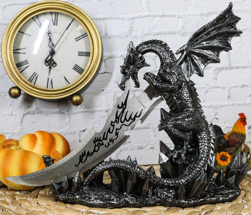 Ebros Cavern Dragon Letter Opener Dagger with Base Study Office Desktop Decor