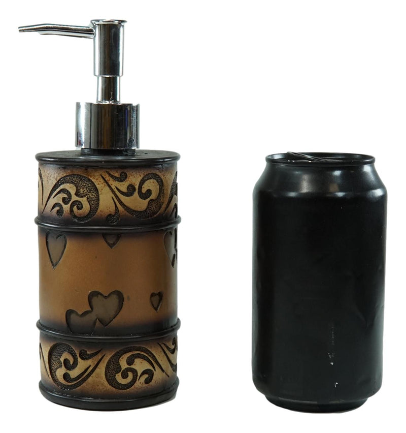 Western Rustic Tuscany Scroll Inspirational Family Liquid Soap Pump Dispenser