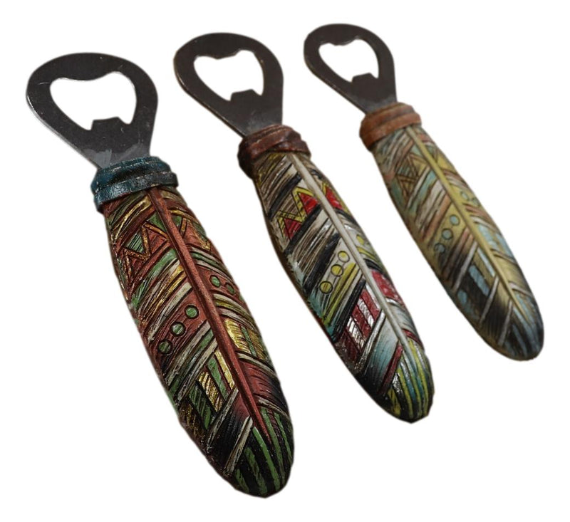 Pack Of 3 Southwestern Rustic Dreamcatcher Feathers Hand Beer Bottle Openers