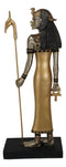 Classical Egypt Goddess Mother Isis Ra Holding Ankh Staff Slim Figurine 10"H