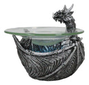 Birth Of Terra Silver Dragon Oil Burner Wax Tart Warmer Candle Holder Figurine