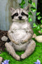 Whimsical Sitting Cheeky Raccoon With Big Belly Wild Animal Figurine 11"H