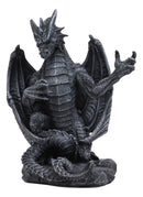 Ebros Gothic Standing Guardian Dragon Cell Phone Holder Figurine Office Decor