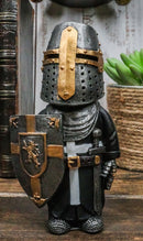 Ebros Gift Anime Chibi Renaissance Medieval Knight of The Cross Templar Crusader Figurine 4.5" Tall Suit of Armor Miniature European Knights Sculpture Decor (Swordsman Standing Guard)