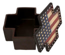 Western Country Patriotic US American Flag Memorial Cross Decorative Jewelry Box