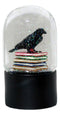 Day Of The Dead Edgar Allan Poe Raven Bibliography Glitter Water Globe Figurine