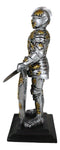 Medieval Swordsman Roccoco Italian Knight Figurine 8" Suit of Armor Coat Of Arms