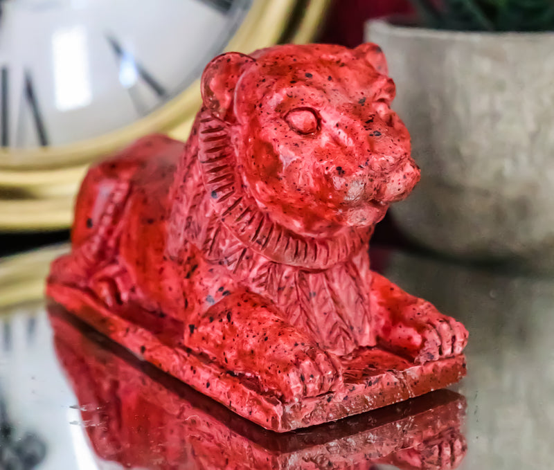 Ancient Egyptian Red Maahes Male Lion Hieroglyph Royal Amulet Mini Figurine