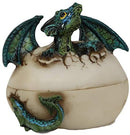 Earth Gaia Dragon Hatchling Breaking Out Of Egg Shell Figurine Jewelry Box Decor