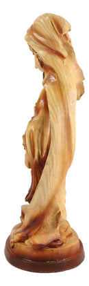 Ebros Dolorosa Mother Mary Praying For Jesus Carrying Cross Woodlike Figurine