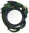 Gothic 11.75" Tall Jade Pagoda Green Intertwined Dragon Round Wall Mirror Plaque