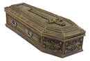 Rustic Vampire Coffin Box Rest In Peace Dracula Casket Trinket Box 8"L