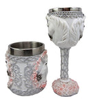 Ebros Unicorn Bridal Wine Goblet Chalice And Beer Coffee Tankard Mug Cup Set