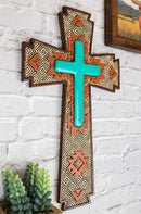 Southwestern Aztec Tribal Vectors Patterns Turquoise Canyon Ranch Wall Cross