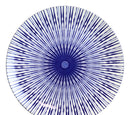 Pack Of 4 White And Blue Geometric Focus Porcelain Round Dinner Entree Plates