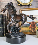 Ebros Gift Bronze Electroplated Wild West Galloping Horse Statue 10.5" L Equestrian Beauty Steed Figurine