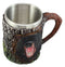 Nature Wildlife Roaring Black Bear Coffee Mug With Rustic Tree Bark Design 12oz