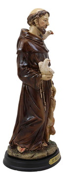 Ebros Gift Holy Catholic Saint Francis of Assisi with Doves and Deer Statue 8.25" H Devoted Monk Patron of Animals & Environment Servant of Christ Altar Sanctuary Figurine Sculpture