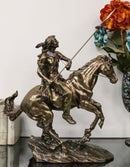 Tribal Native American Indian Warrior With Javelin Spear Riding Horse Statue