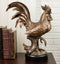 Ebros Decorative Large Rustic Country Farm Rooster Bronze Electroplated Statue