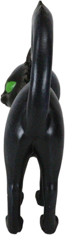 Witchcraft Mystical Curling Black Cat Green Eyes Standing Halloween Figurine