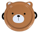 Pack Of 2 Brown Kuma Bear Porcelain Kids Food Bowls 25Oz W/ Condiment Lid Plate