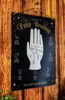 Psychic Fortune Teller Chirology Palmistry Palm Reading Metal Wall Sign Decor