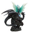 Large Ice Elemental Fairy With Night Fury Dragon Statue 14"L Fantasy Witch Fairy