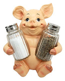 Ebros Gift Farm Barn Porky Pig Salt Pepper Shakers Holder Figurine