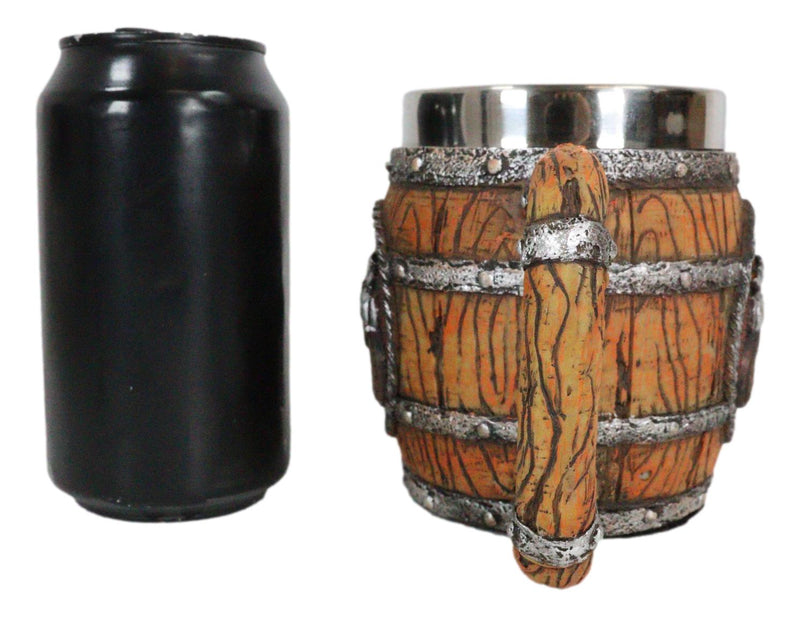 Rustic Western Crossed Dual Revolver Pistol Guns In Faux Wood Bourbon Barrel Mug