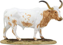 Ebros North American Longhorn Cattle Cow Steer On Grass Pasture Statue 9" Long