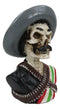 Day of The Dead Skeleton Emiliano Zapata Salazar Patriotic Bust Figurine Skull