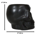 Matte Black Ceramic Day Of The Dead Ghastly Skull Planter Bowl Pot Figurine