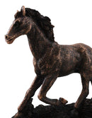 Rustic Western Country Sauntering Horse Rough Hand Textured Figurine With Base