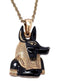 Ebros Anubis Pewter Pendant with Golden Chain Necklace