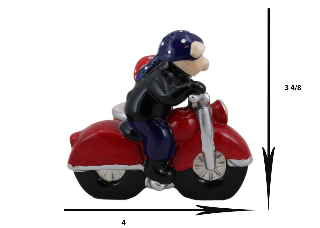 Hog Riders Biker Pig Couple Riding Motorcycle Side Car Rig Salt Pepper–  Ebros Gift