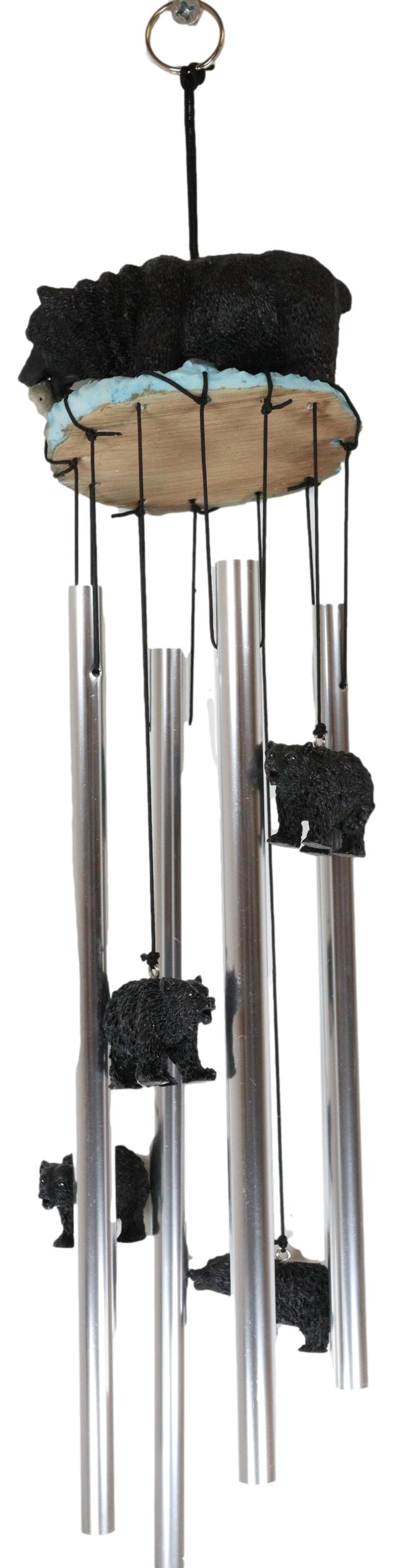 American Black Bear River Fishing Resonant Relaxing Wind Chime Garden Patio