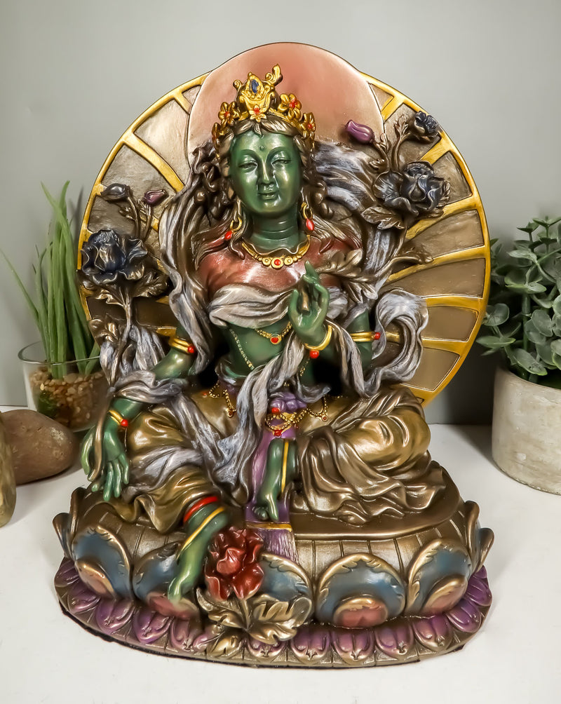 Large Arya Green Tara Statue Buddha Figurine Syamatara Bodhisattva Jetsun Dolma