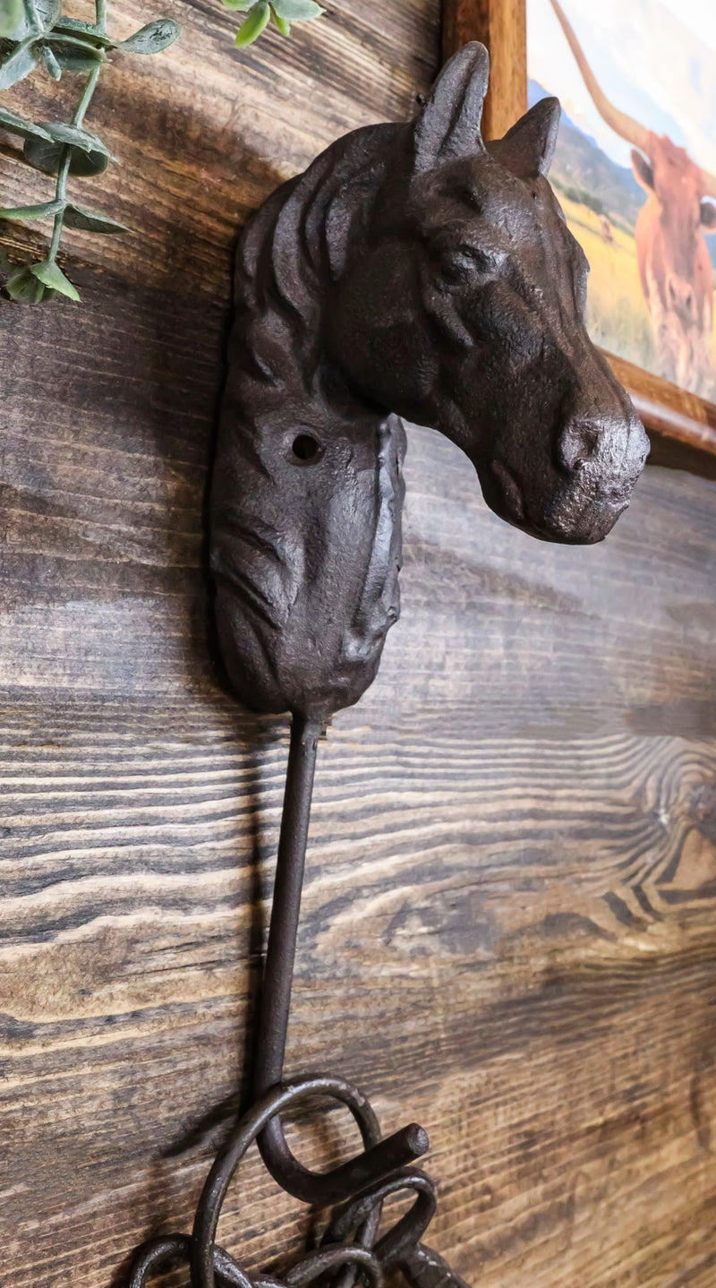 Cast iron horse head hook-black